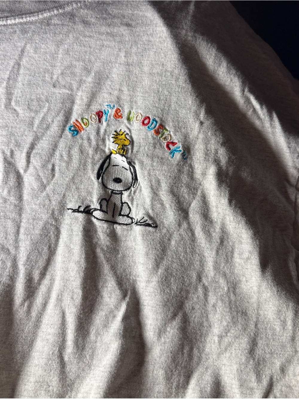 Vintage Snoopy and Woodstock embroidered T-shirt- XL